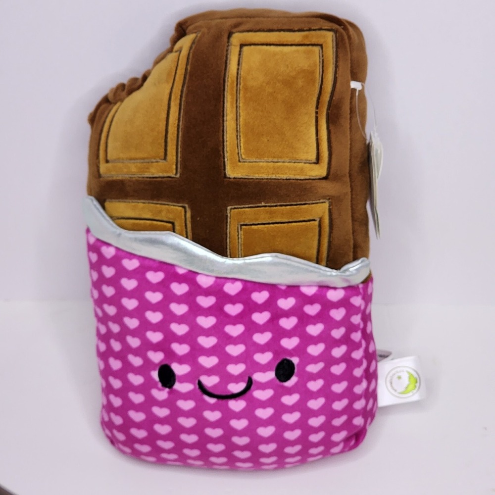 Animal Adventure Chocolate Candy Bar Bite Out Pink Hearts Plush Squishy NEW 12"
